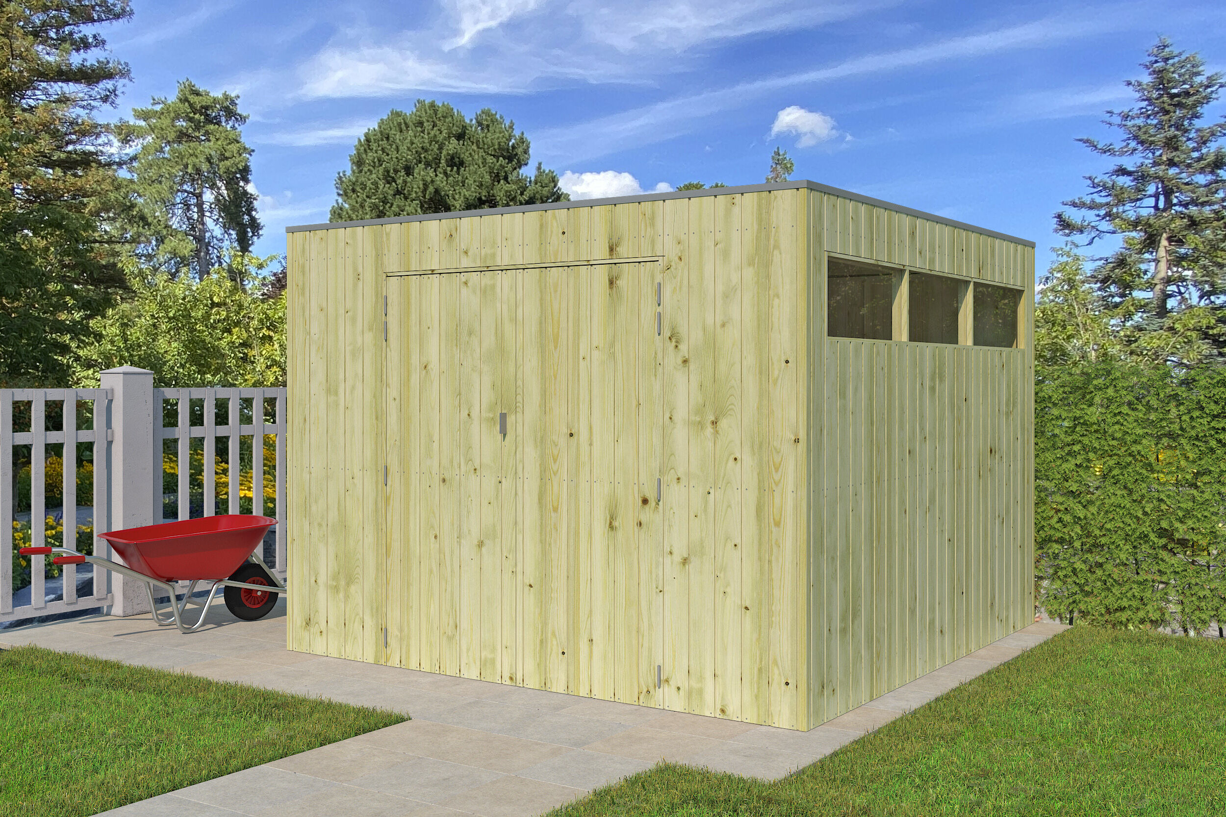 Holzgartenhaus Modell QBV-Line 8,88 m² | 3x3m