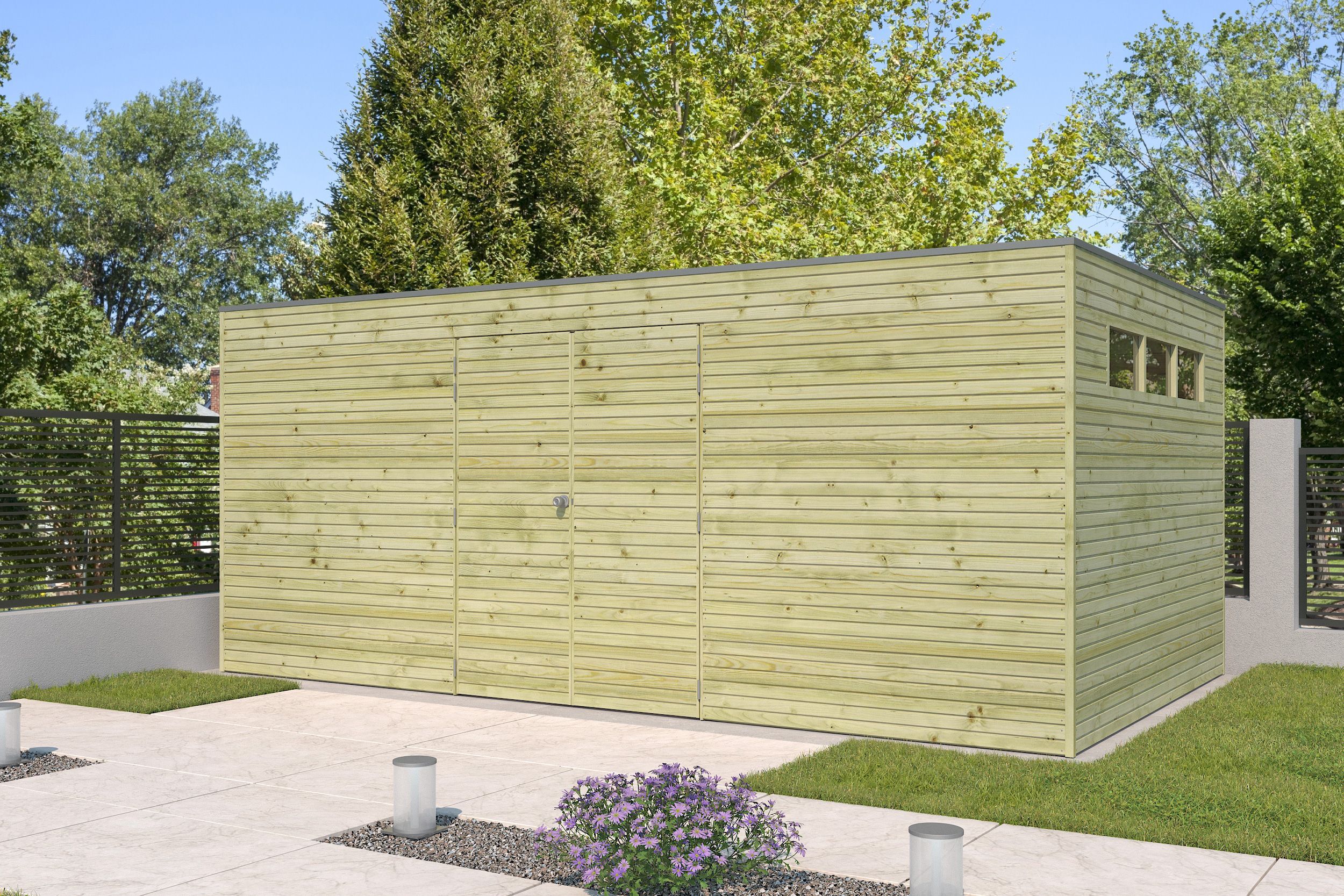 Holzgartenhaus Modell QB-Line 15,30 m² | 5x3m