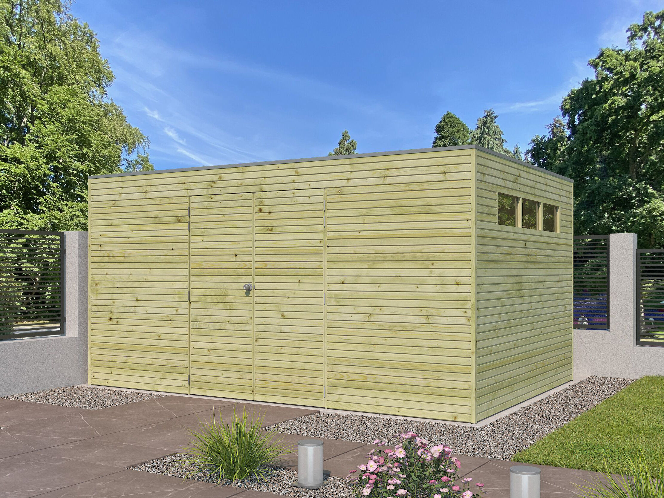 Holzgartenhaus Modell QB-Line 12,60 m² | 4x3m