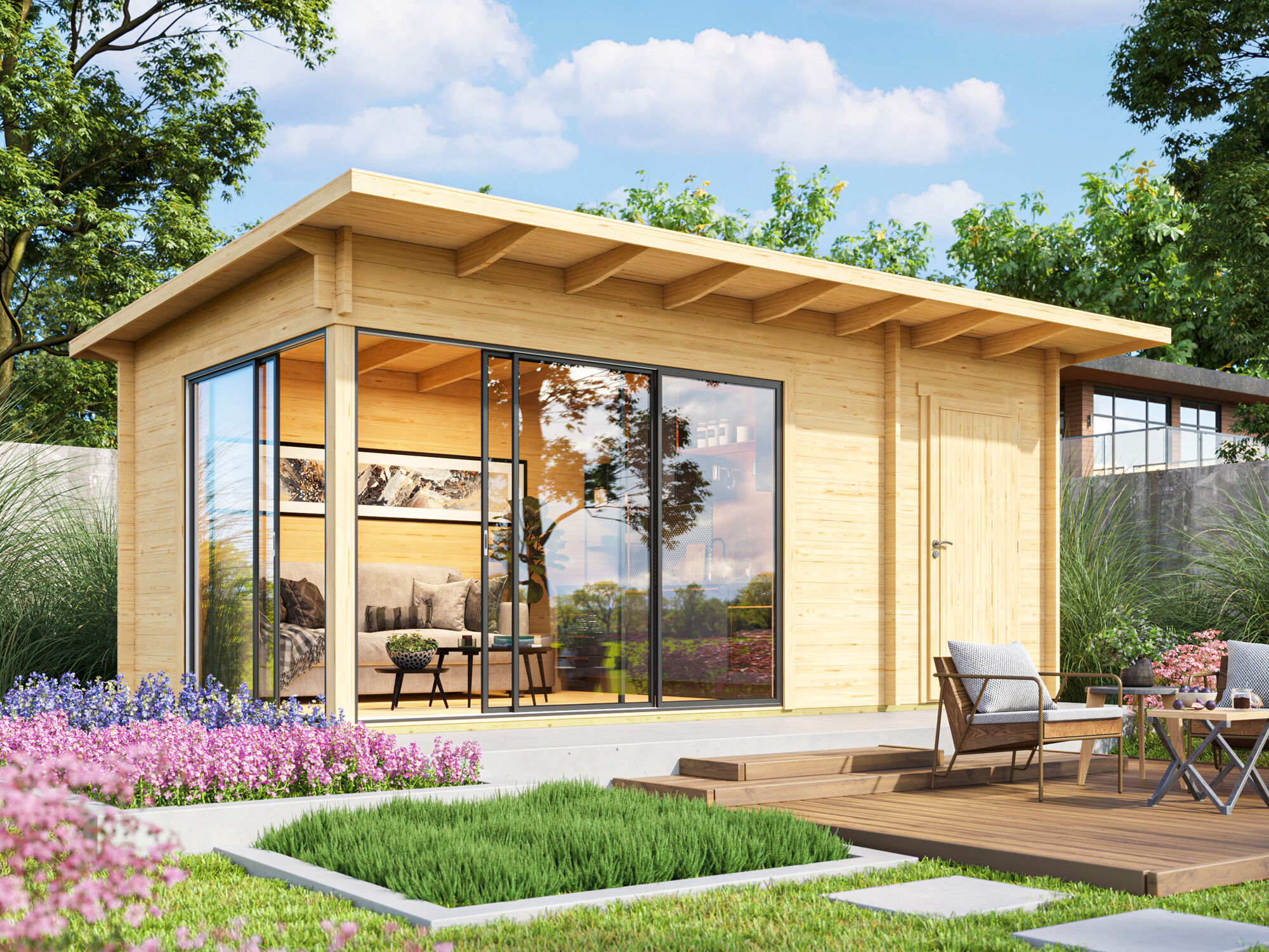 Fjordholz Holzgartenhaus Modell Starla 70 B Premium | 6x4m