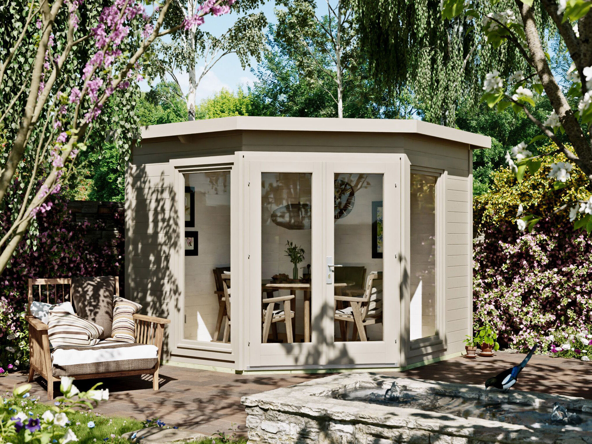Fjordholz 5 Eck Holzgartenhaus Modell Abbie 28 | 3x3m