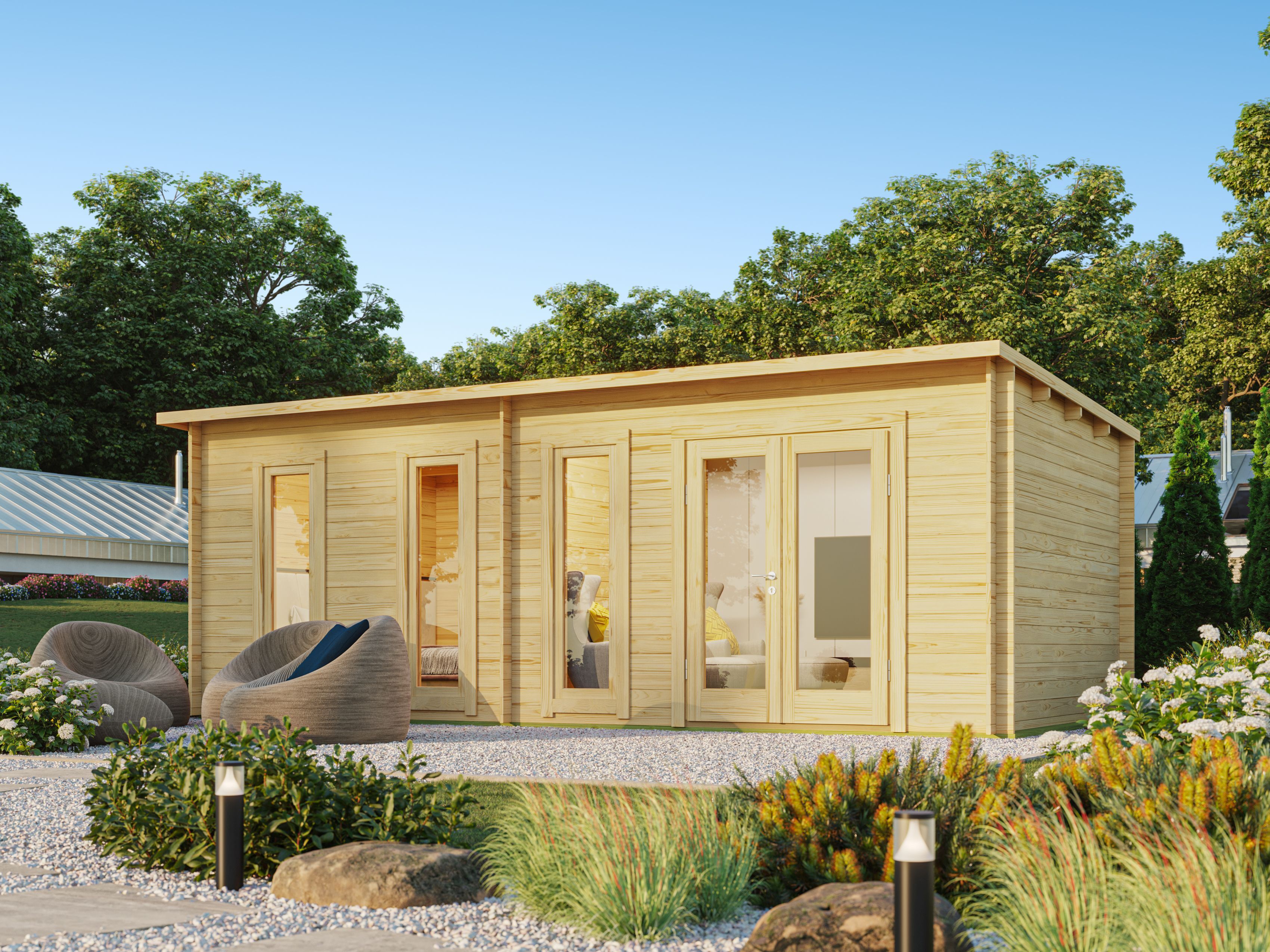 Fjordholz Pultdach Holzgartenhaus Modell Mali 28 E | 6x3m