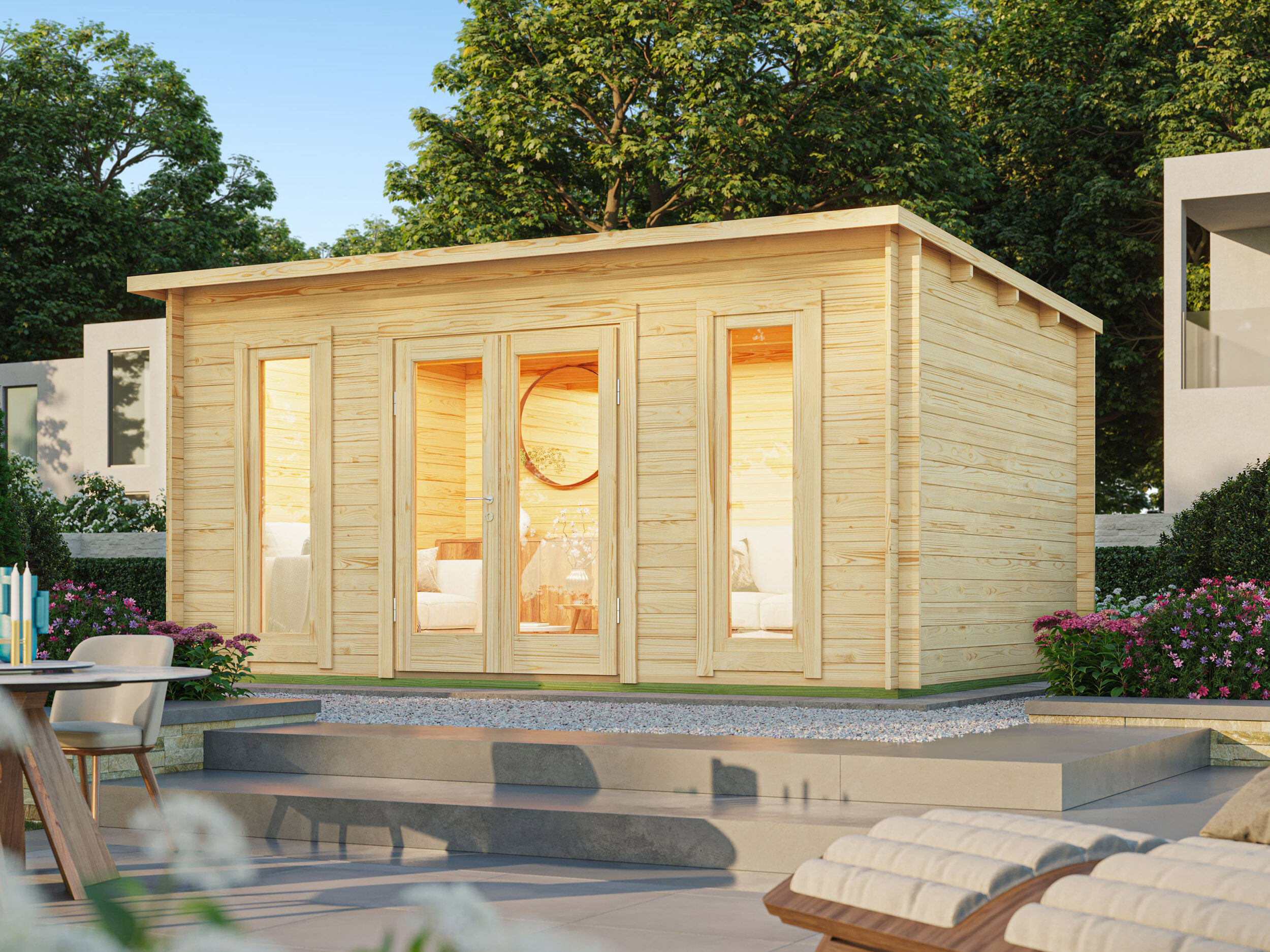 Fjordholz Pultdach Holzgartenhaus Modell Mali 28 C | 4x3m
