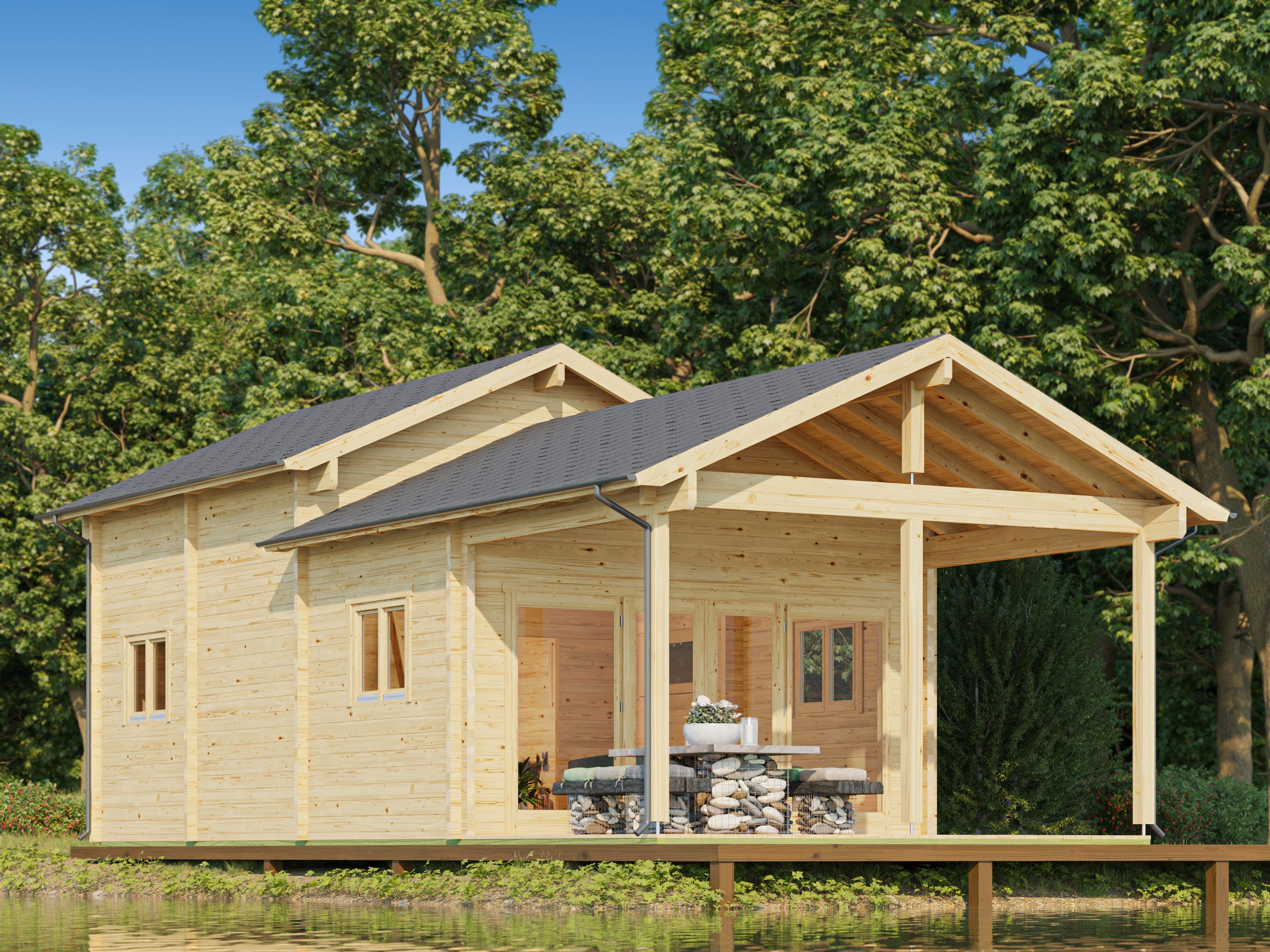 Fjordholz Holzgartenhaus Modell Lake House 70 A | 6x4m