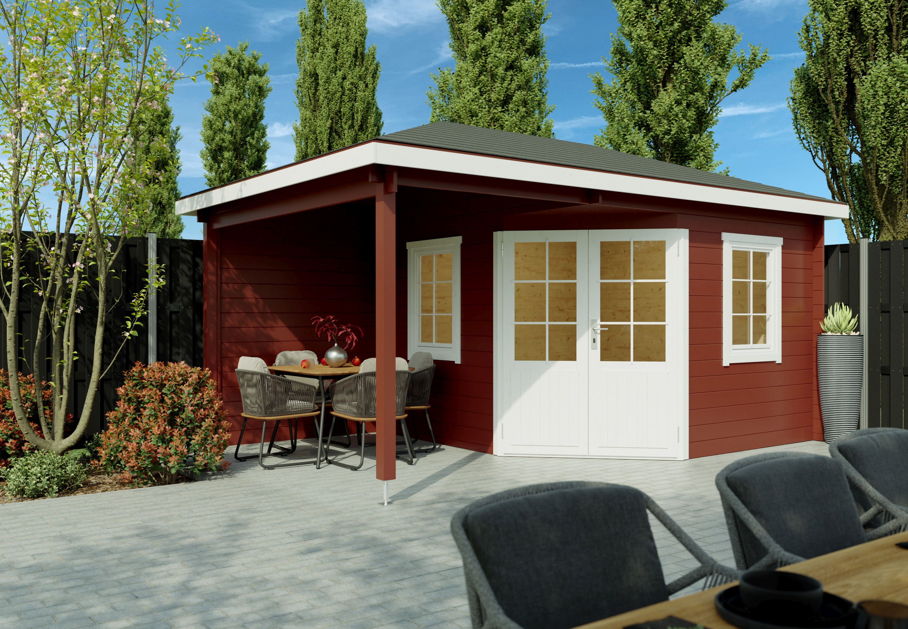 Fjordholz 5-Eck Holzgartenhaus Modell Evelyn 3B | 4x3m