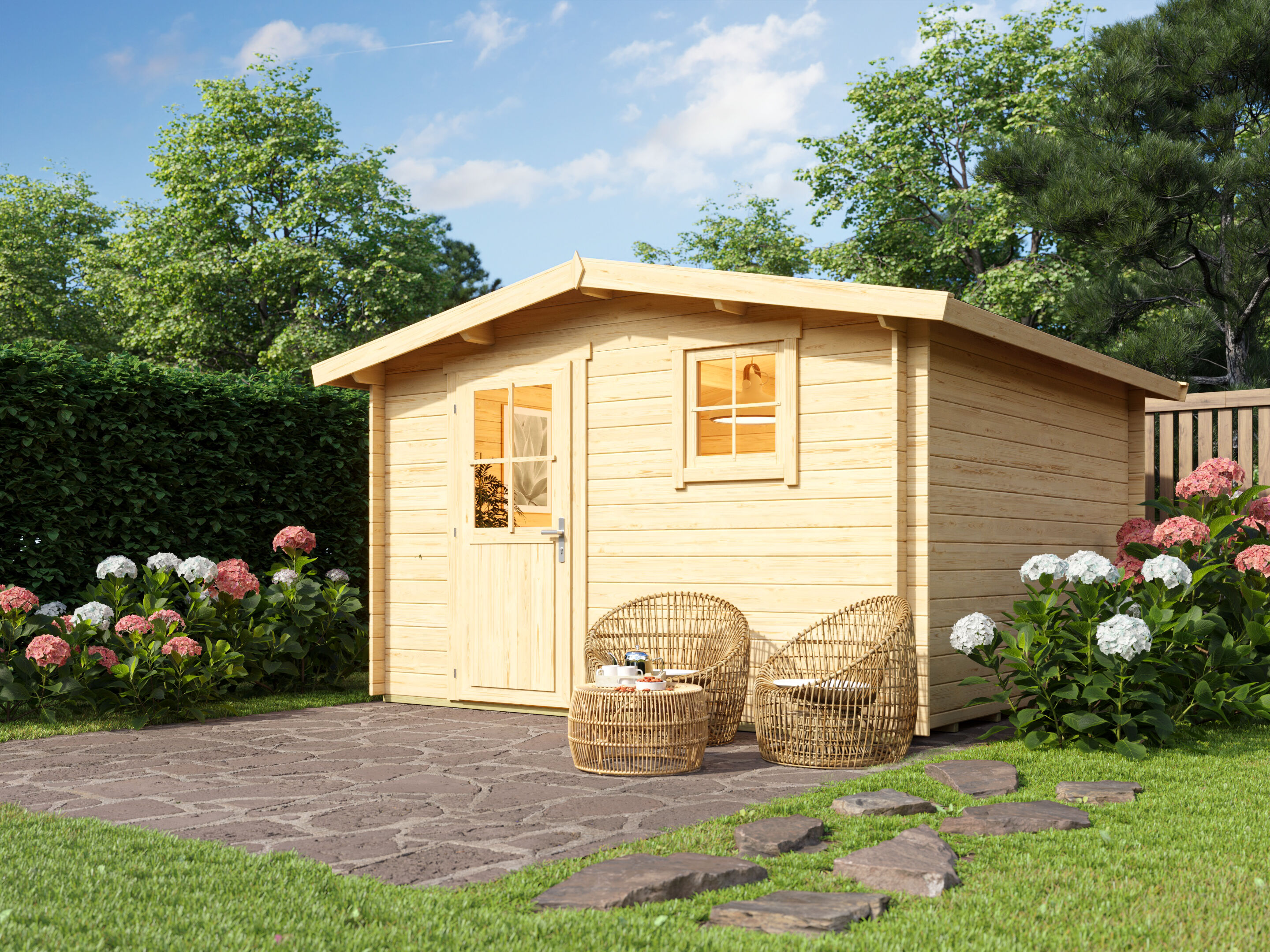 Fjordholz Satteldach Holzgartenhaus Modell Eliza 5B | 3x3m