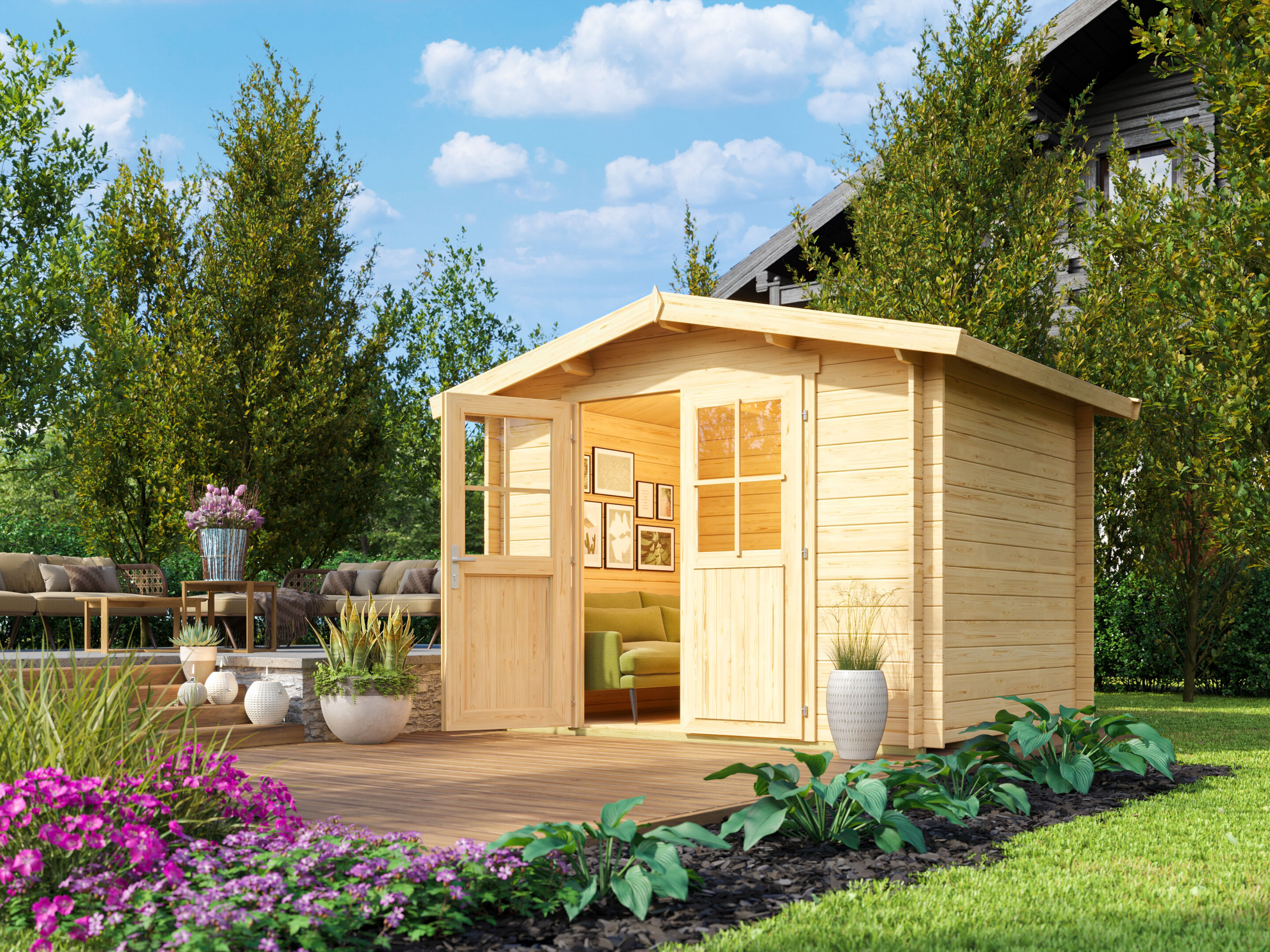 Fjordholz Satteldach Holzgartenhaus Modell Eliza 2D | 3x2m