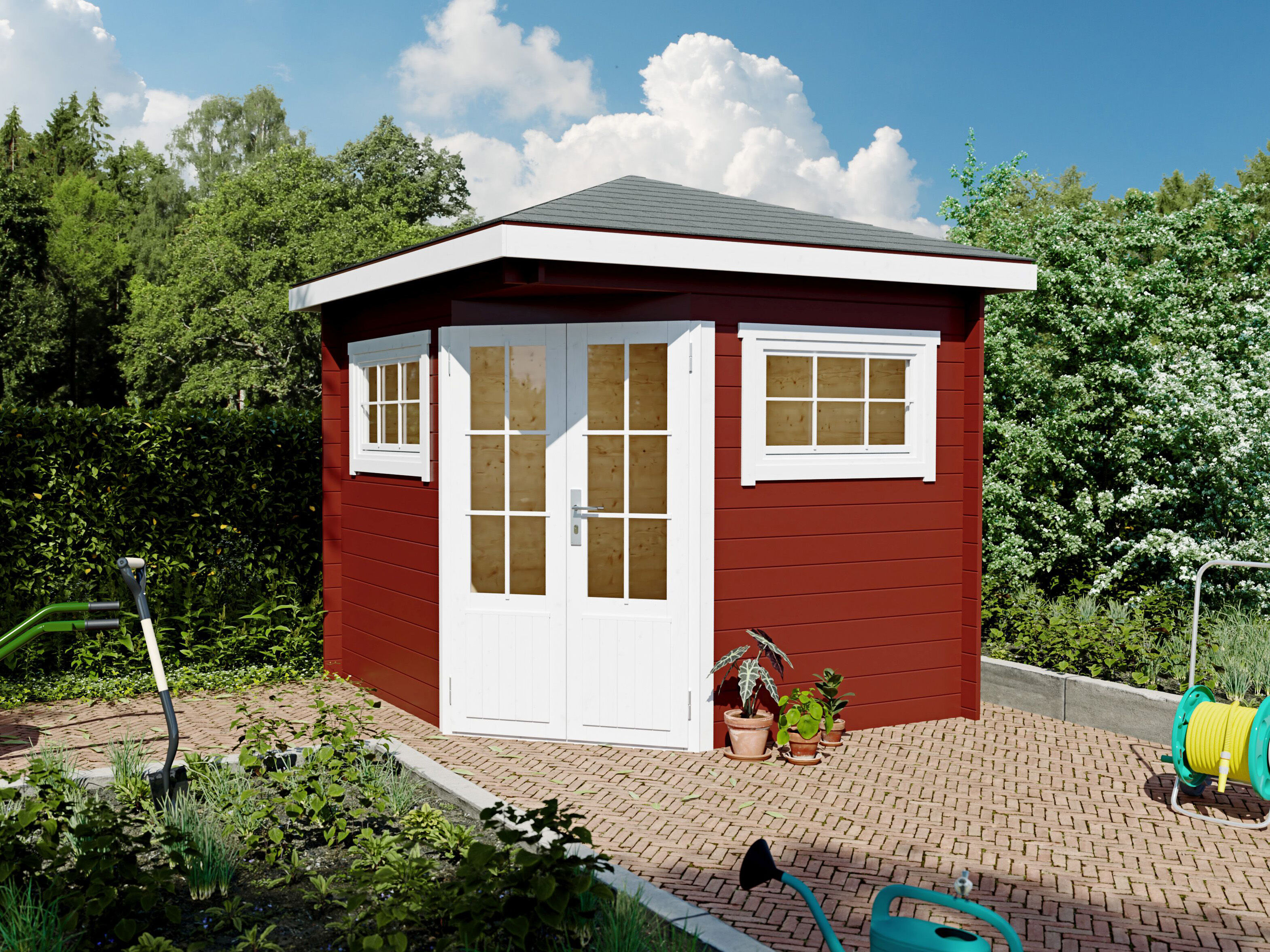Fjordholz 5-Eck Holzgartenhaus Modell Evelyn 2A | 3x3m