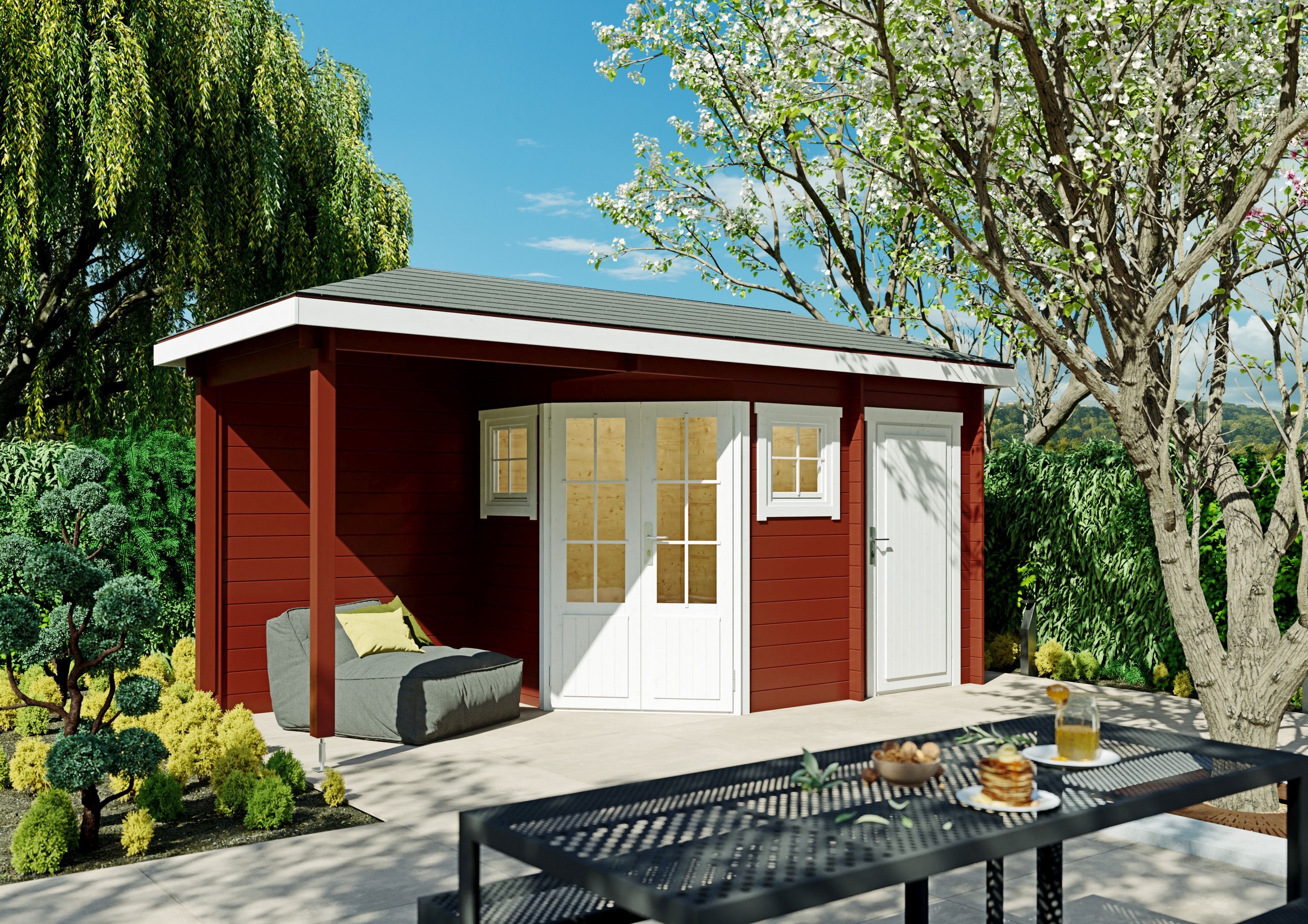 Fjordholz 5-Eck Holzgartenhaus Modell Evelyn 1E | 4x3m