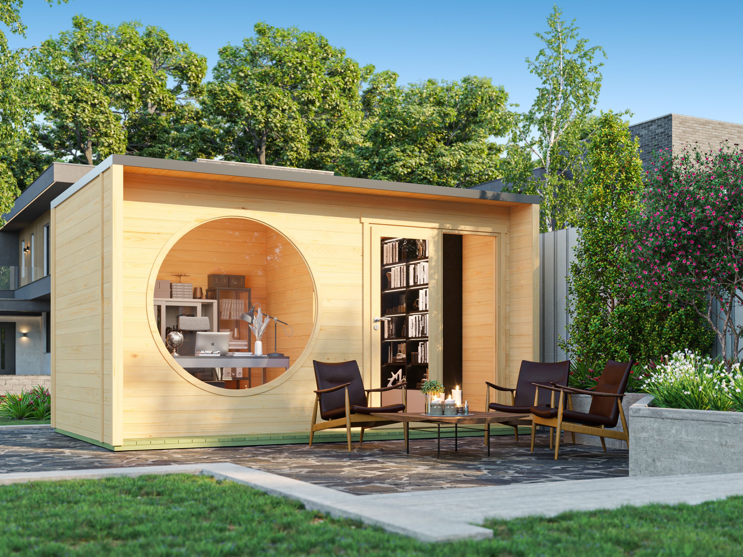 Fjordholz Holzgartenhaus Modell Office Box Größe L nat | 6x3m