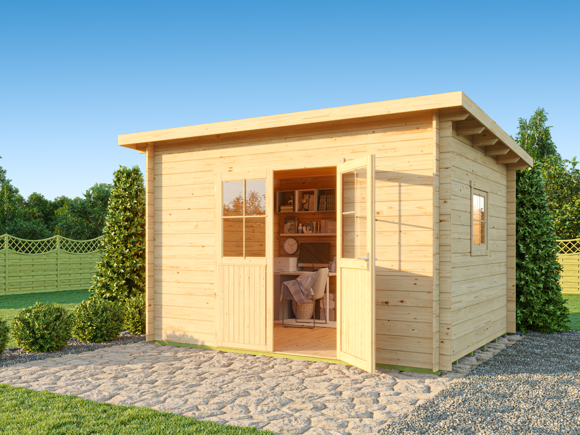 Fjordholz Pultdach Holzgartenhaus Modell Ezra 4E | 3x3m