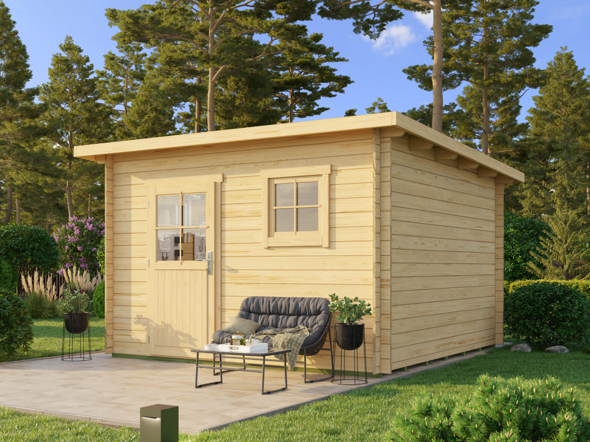 Fjordholz Pultdach Holzgartenhaus Modell Ezra 5B | 3x3m