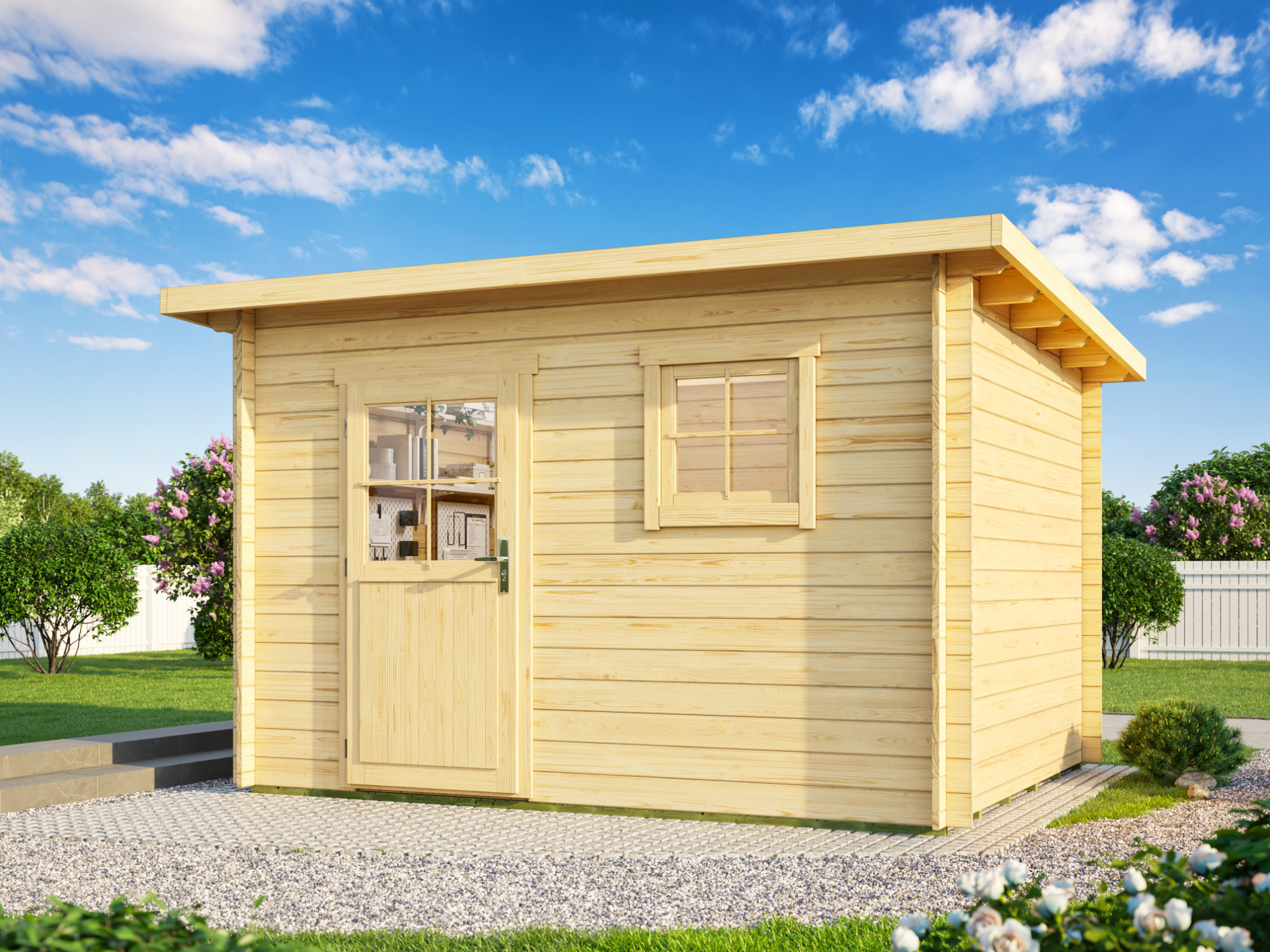 Fjordholz Pultdach Holzgartenhaus Modell Ezra 4B | 3x3m