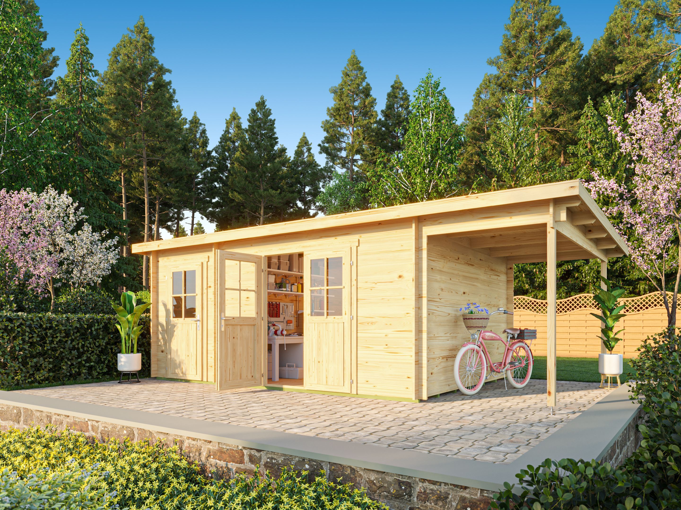 Fjordholz Pultdach Holzgartenhaus Modell Ezra 5I | 5x3m