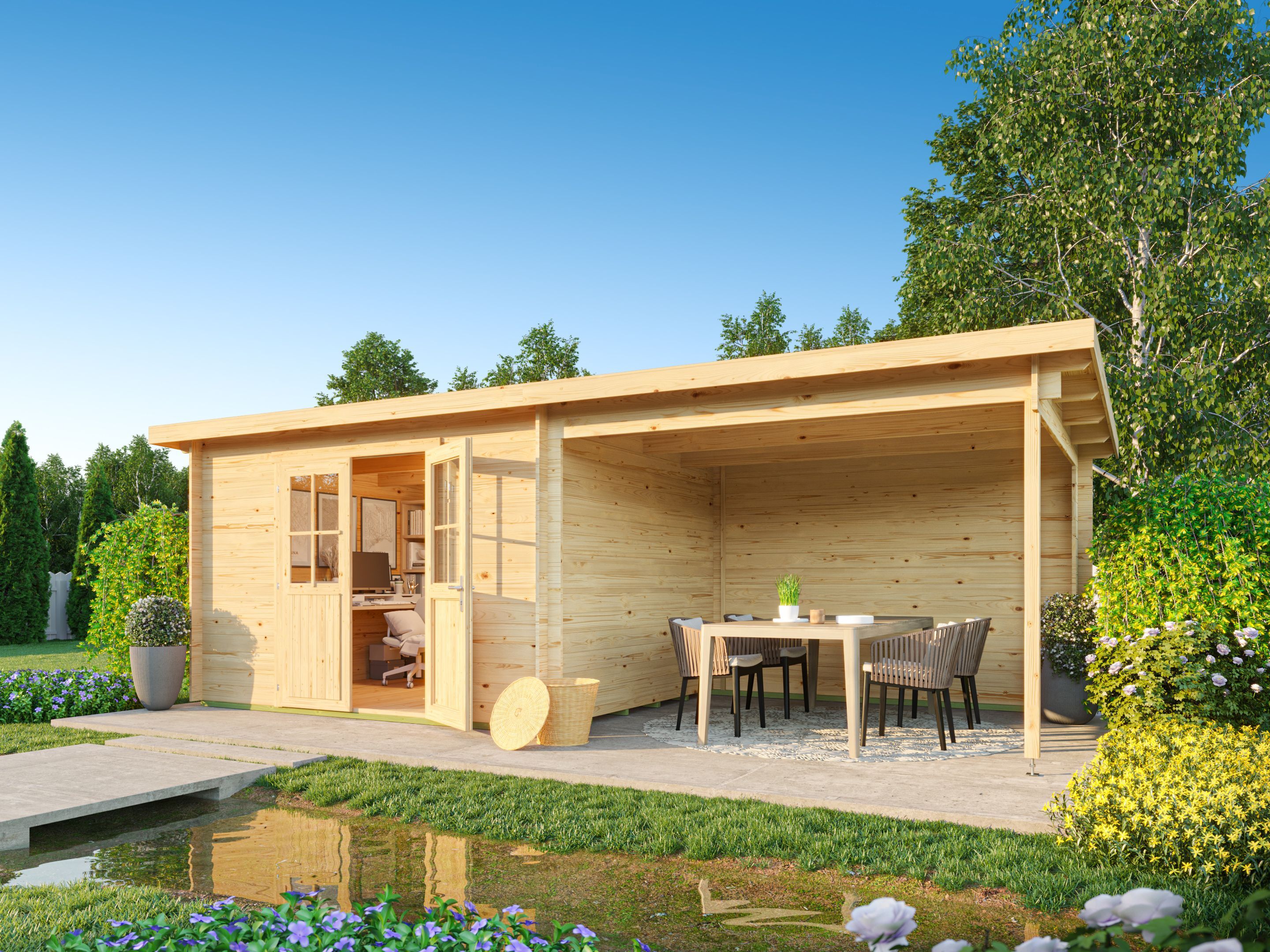 Fjordholz Pultdach Holzgartenhaus Modell Ezra 4J | 6x3m