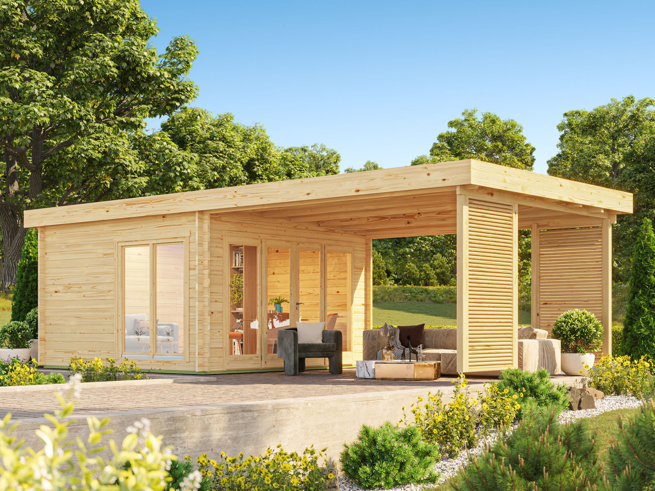 Fjordholz Gartenlounge Modell Carlise 44 | 6x4m
