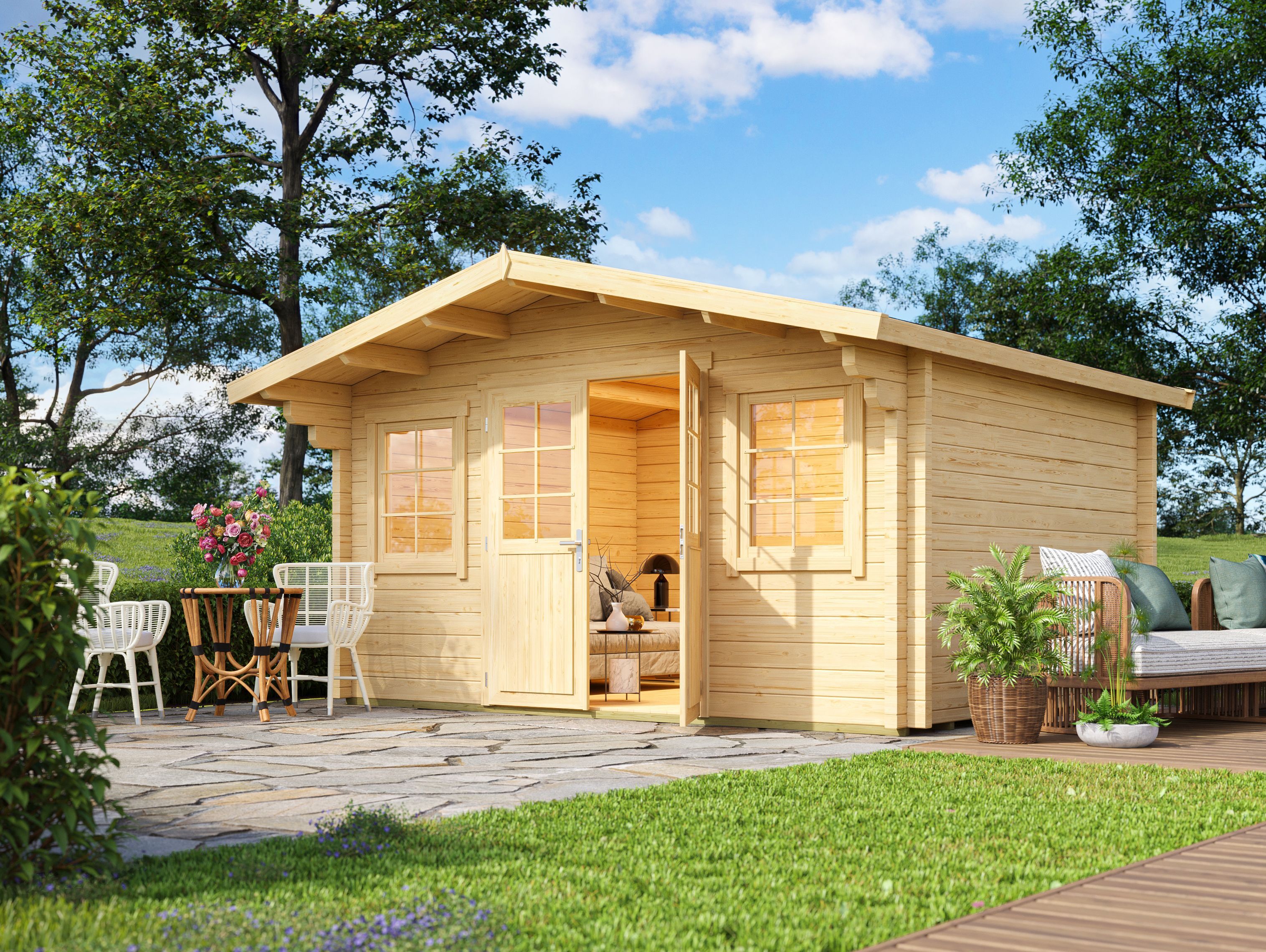Fjordholz Holzgartenhaus Modell Berlin 70 B Classic | 6x4m