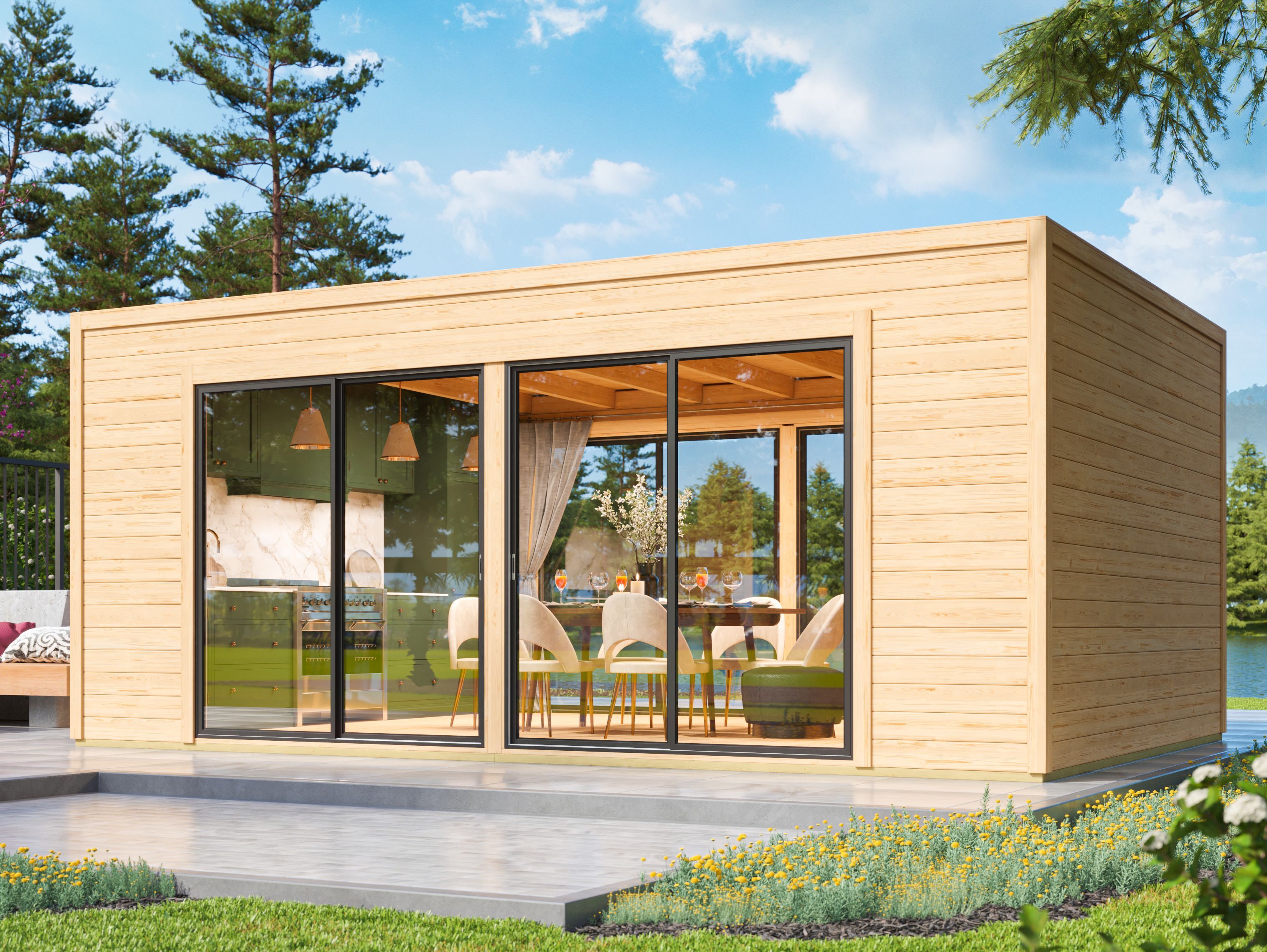 Fjordholz Holzgartenhaus Modell Ramsay 70 A | 6x4m
