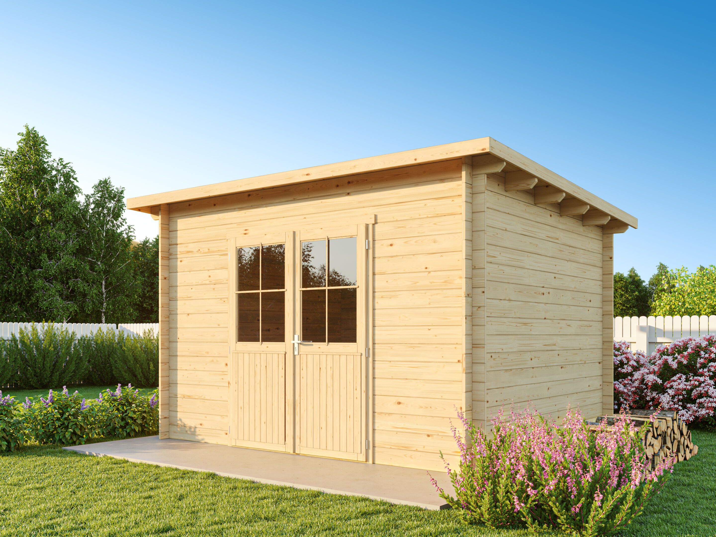 Fjordholz Pultdach Holzgartenhaus Modell Ezra 4D | 3x3m