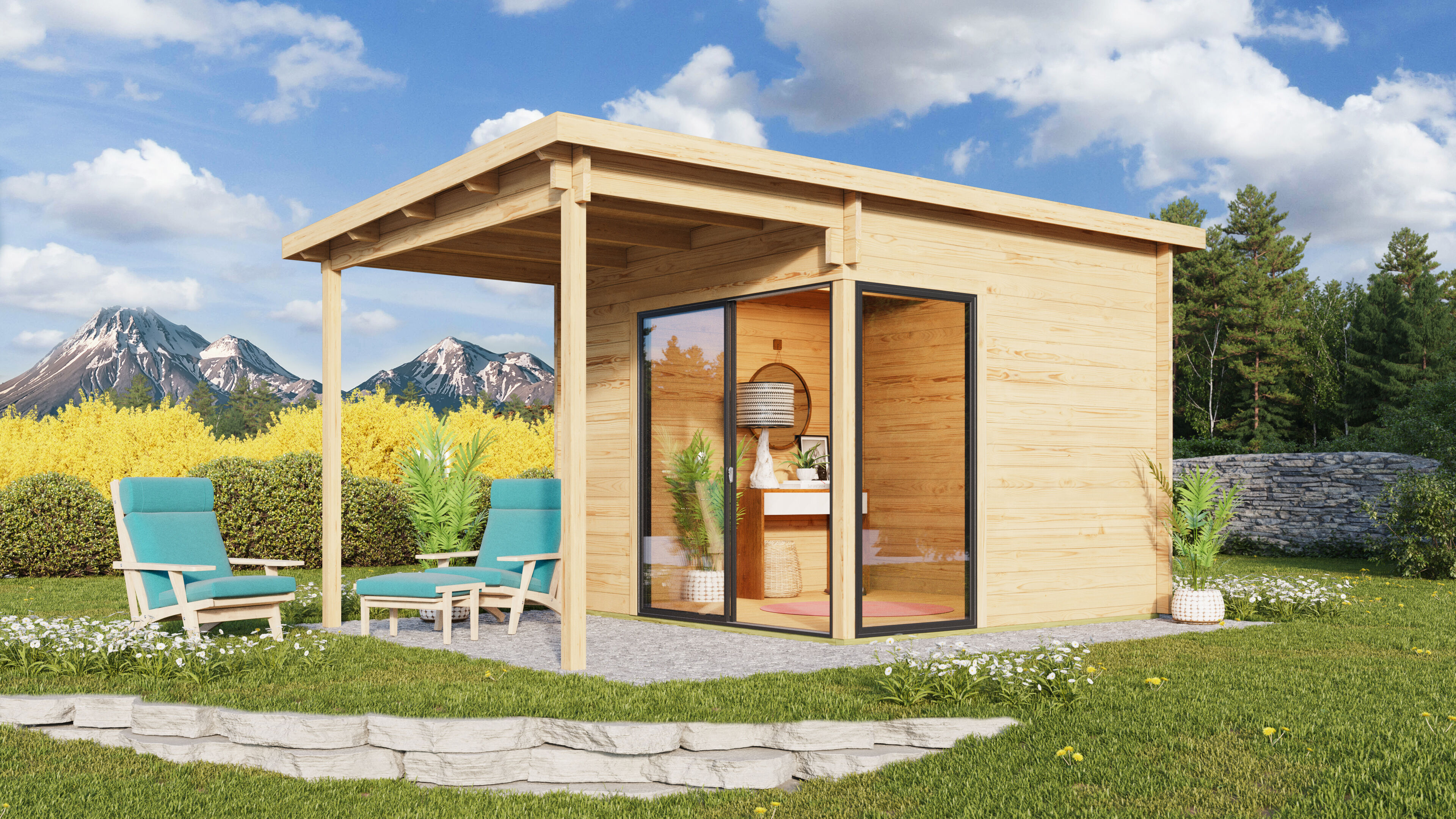Fjordholz Holzgartenhaus Alu Concept 44 F | 4x3m