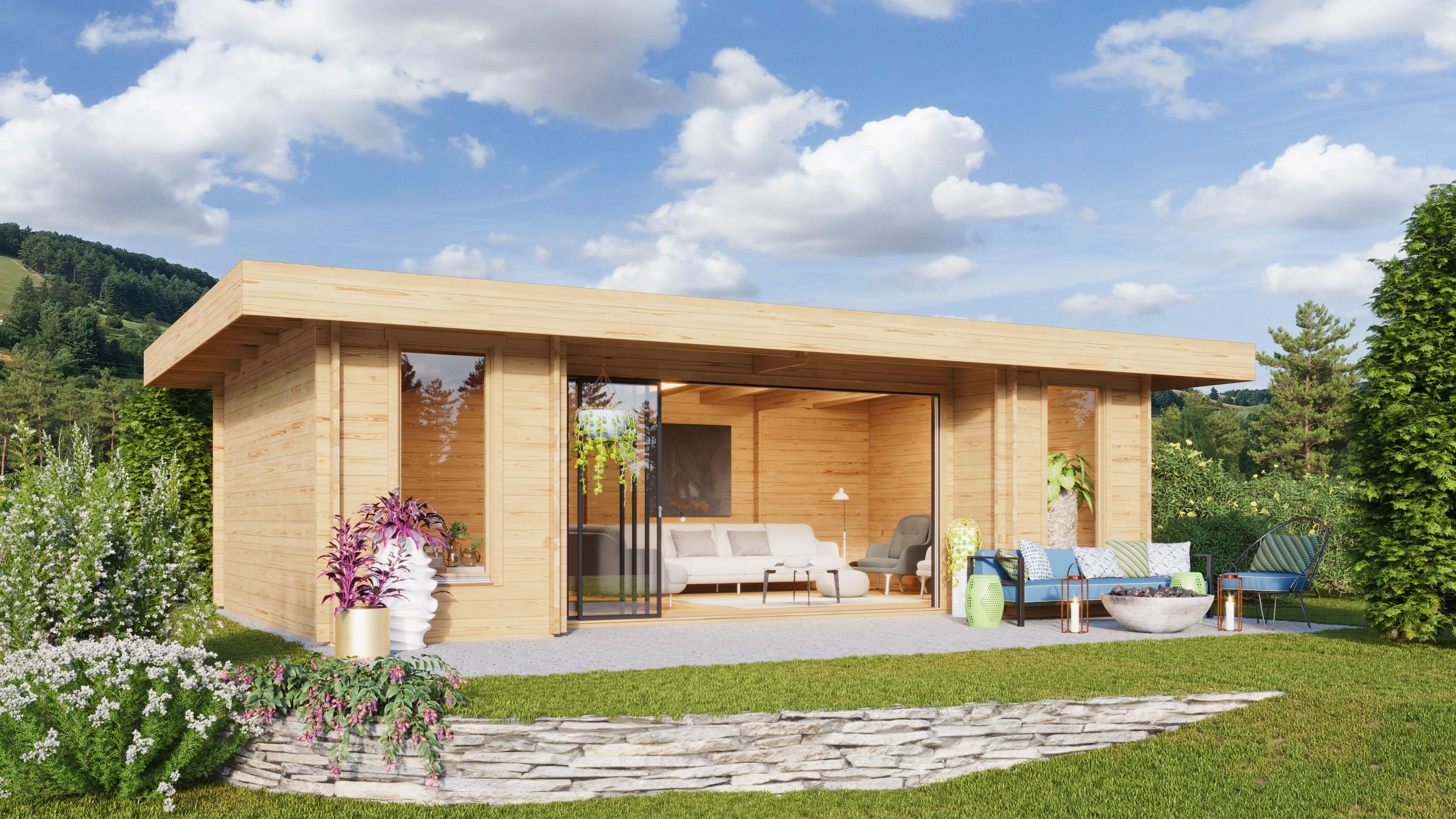 Fjordholz Holzgartenhaus Alu Concept 44 Q | 6x4m