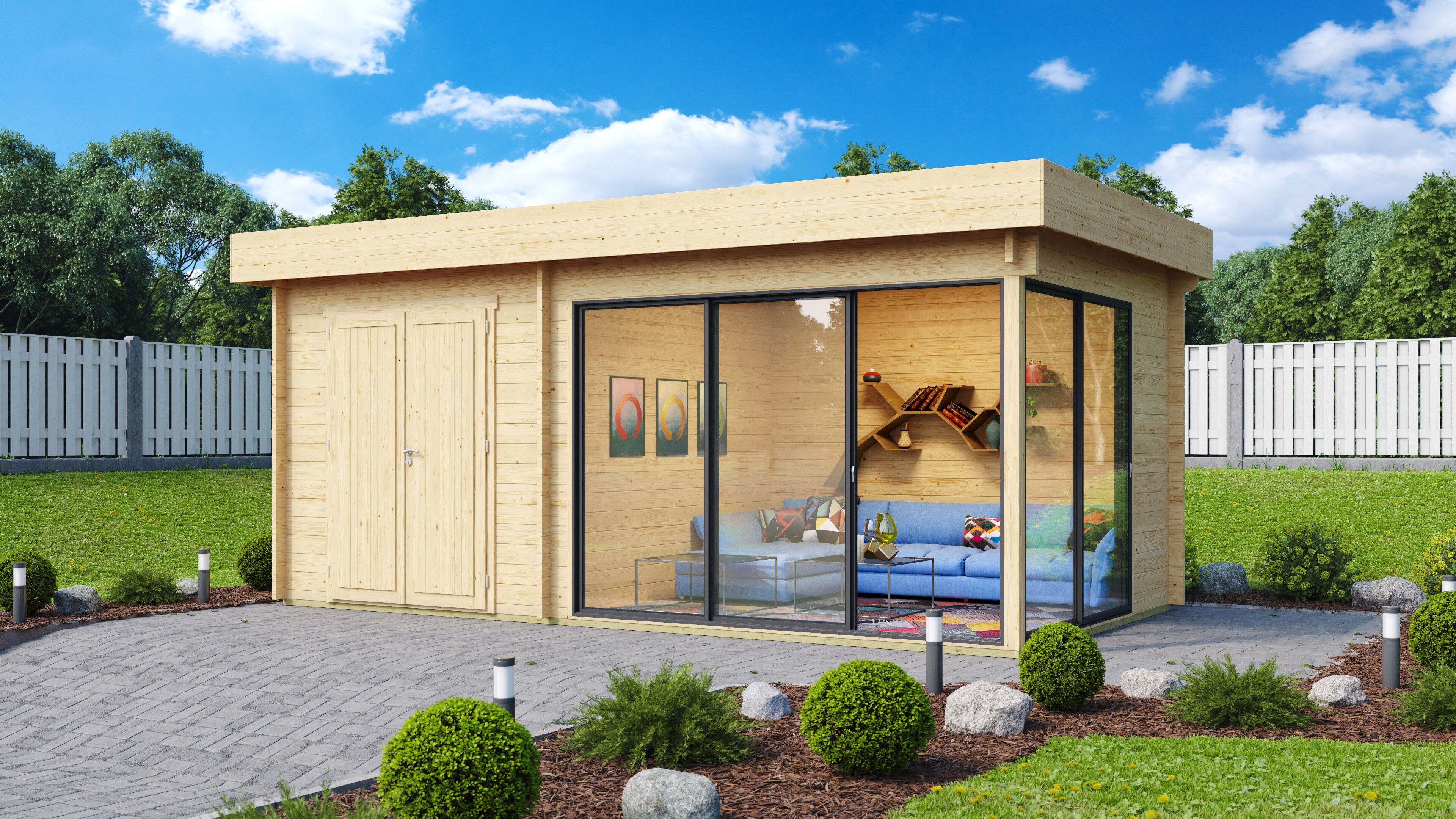 Fjordholz Holzgartenhaus Alu Concept 70 J | 6x4m