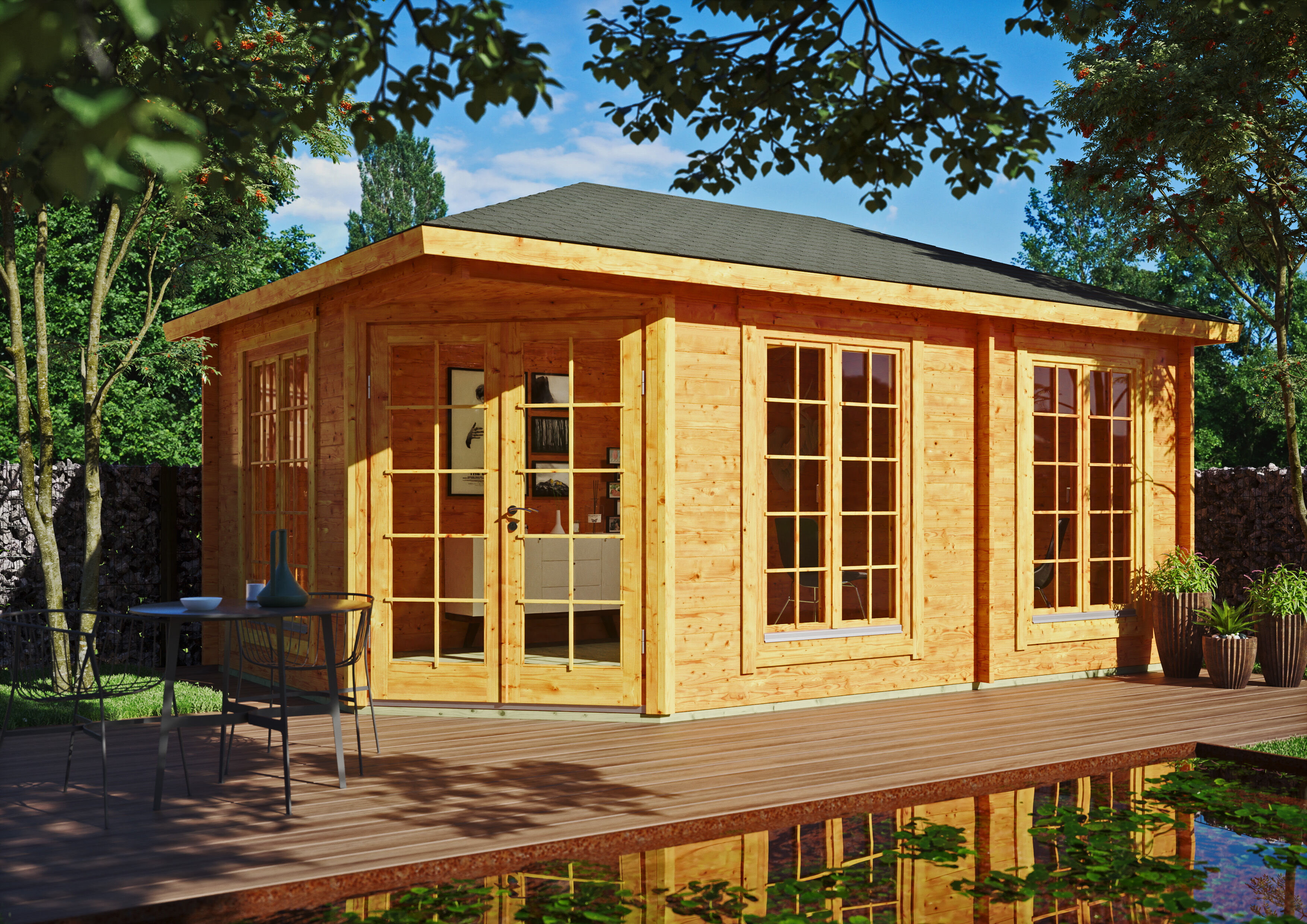 Fjordholz Holzgartenhaus Modell Glasgow 44 D | 5x4m