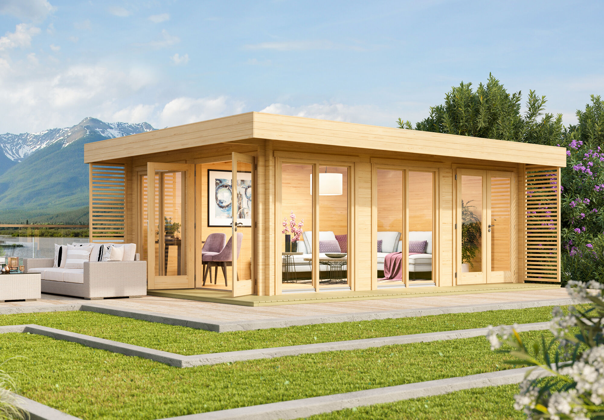 Fjordholz Gartenlounge Modell Lina 44 B | 6x4m