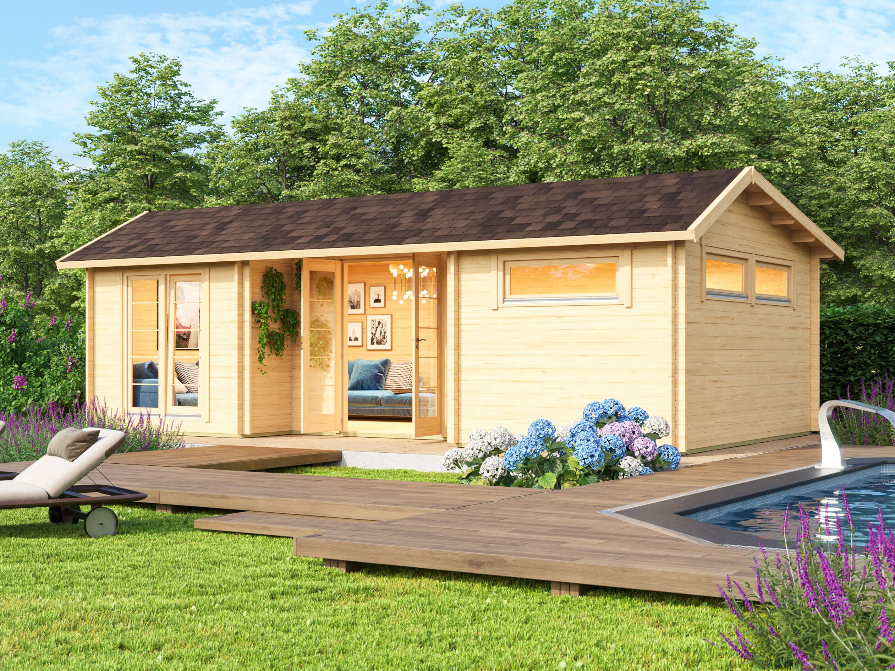 Fjordholz Holzgartenhaus Modell Uri 44 | 9x4m