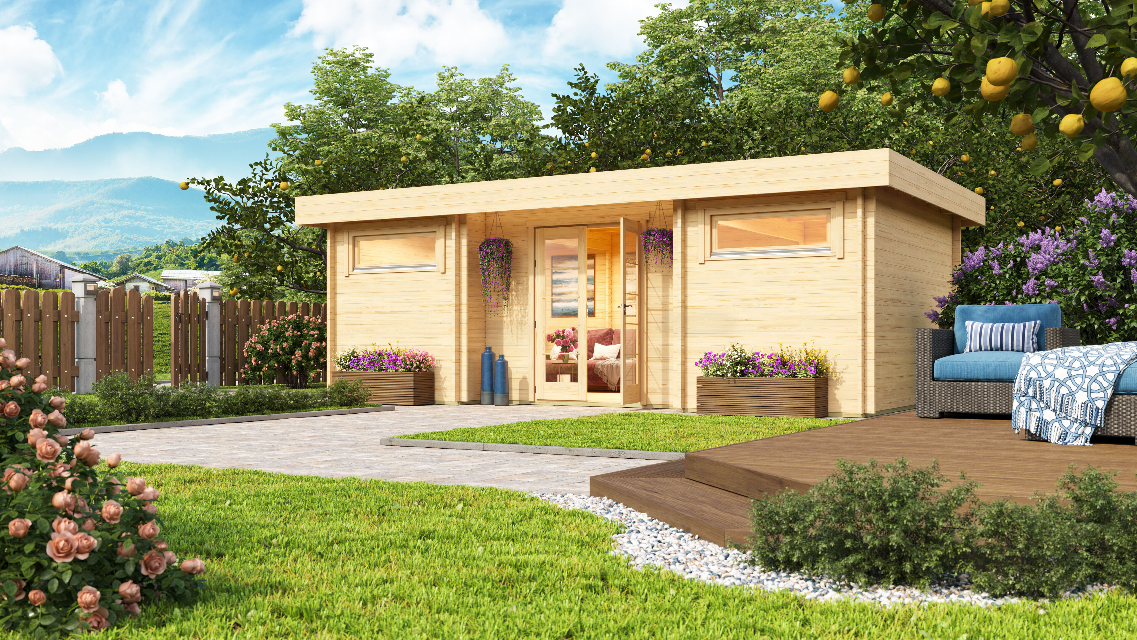 Fjordholz Holzgartenhaus Modell Aargau 70 | 7x4m